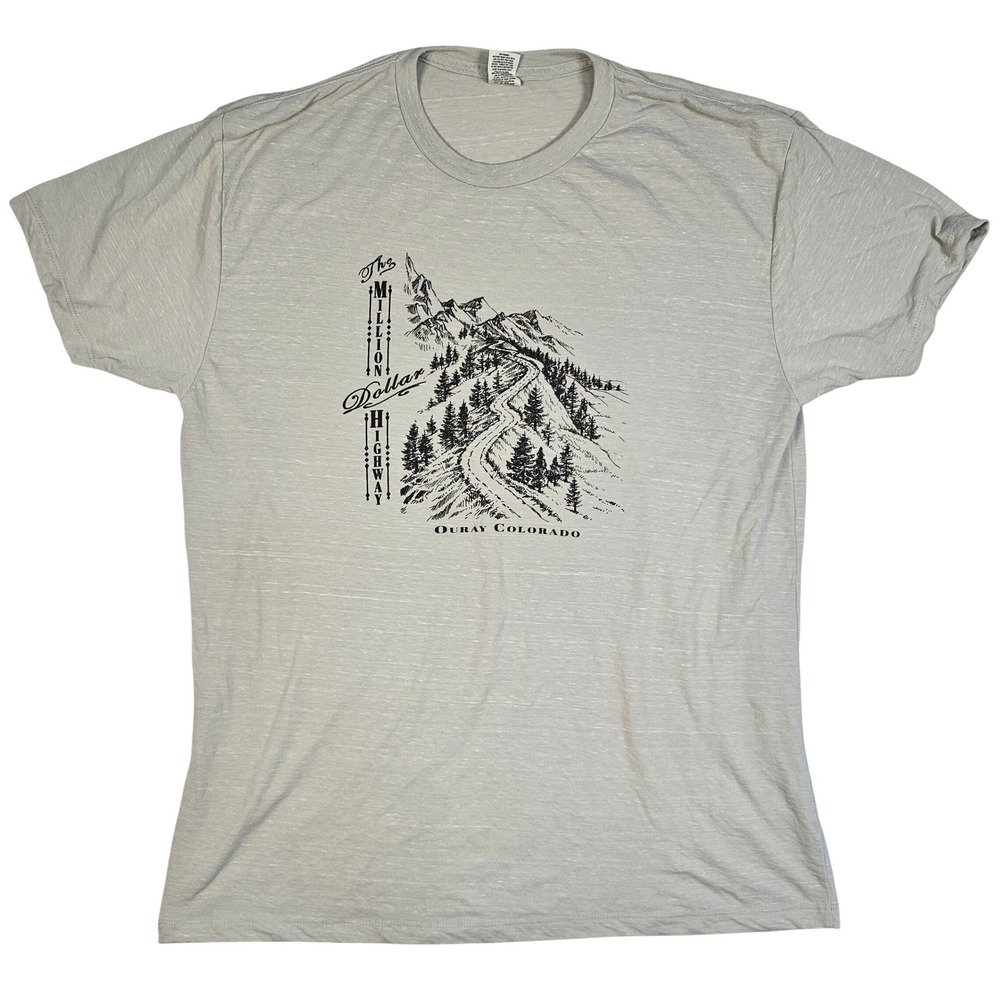 Pacific Ouray Colorado Million Dollar Highway Graphic T-Shirt Gray Mens XL